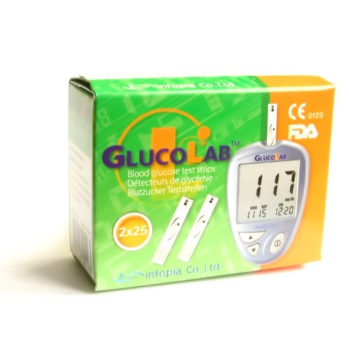 Sada testovacích proužků 50 ks/ pro glukometr Glucolab